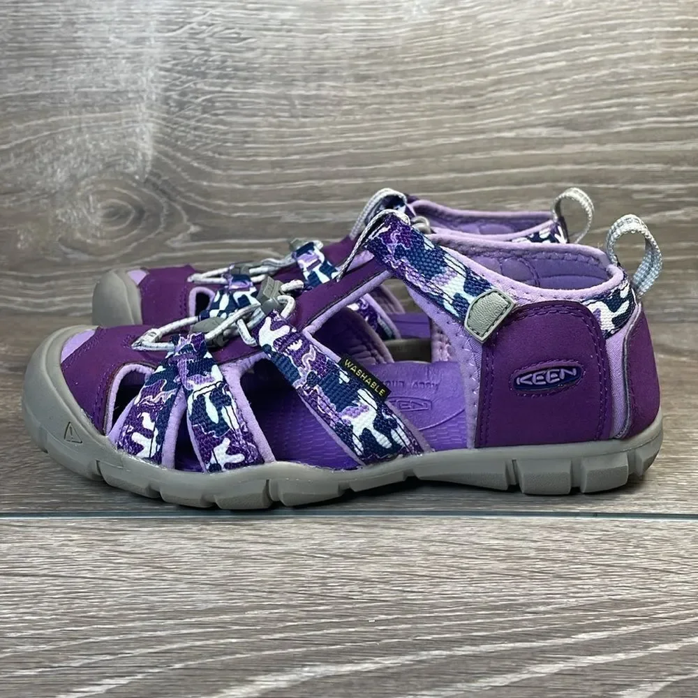Keen Seacamp II CNX Little Girl Sz 3 Camo Tillandsia Waterproof Hiking Sandals
